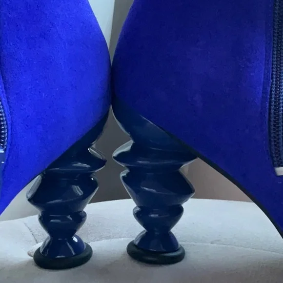John Fluevog Women's Vibrant Blue Jyoti booties size 9.5 - Picture 6 of 11